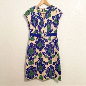 Boden Damask Tapestry Textured Cotton Shift Dress